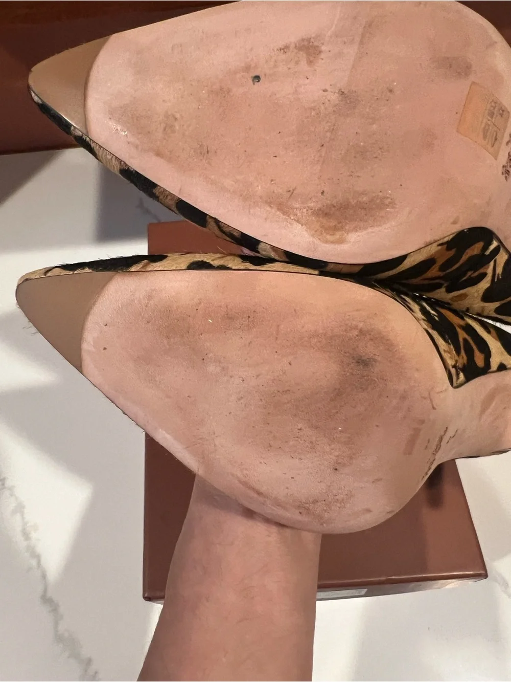Coach Leopard-Print Pointed Toe Pumps - Black & Tan